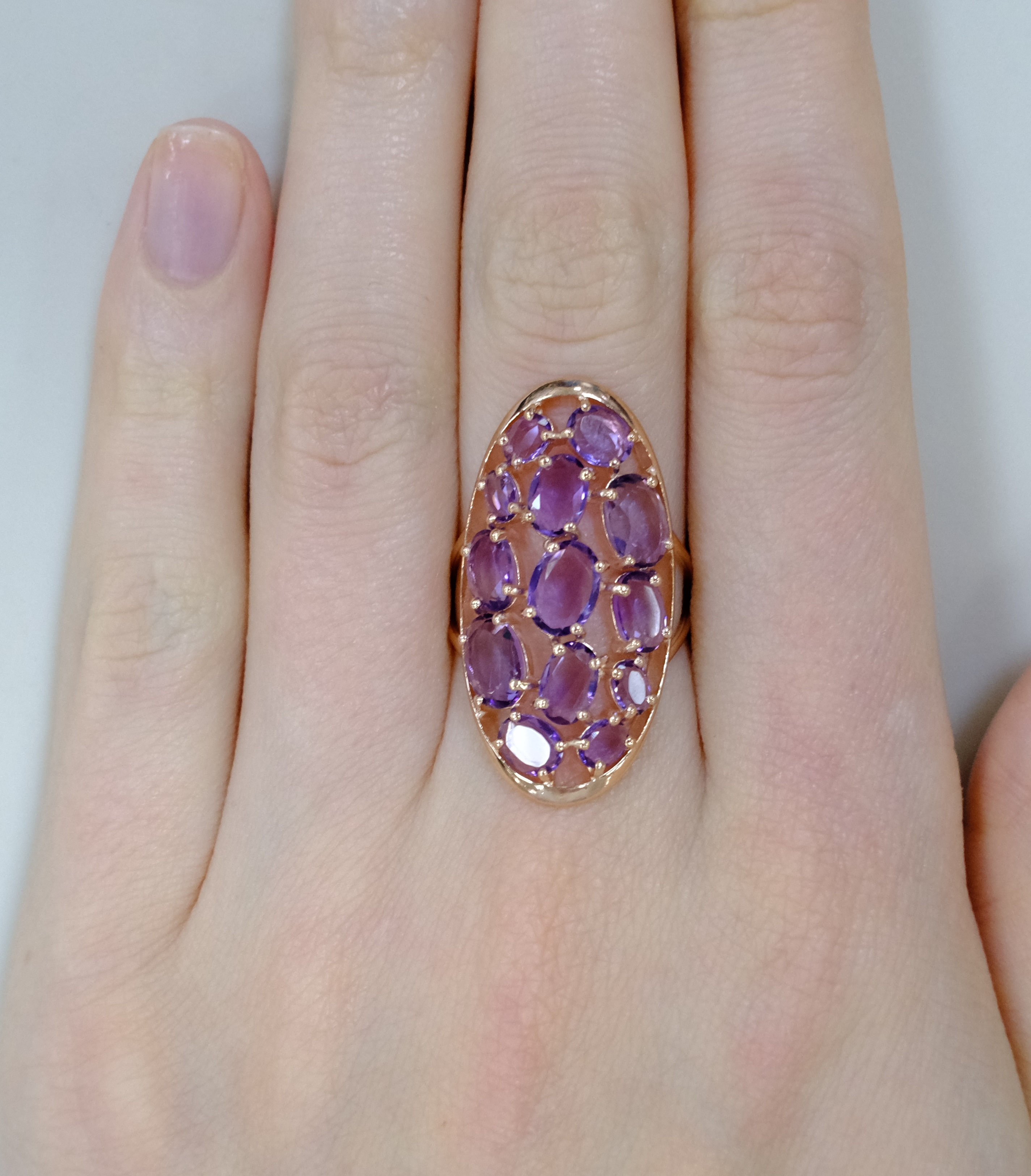 Серебряное кольцо с аметистами